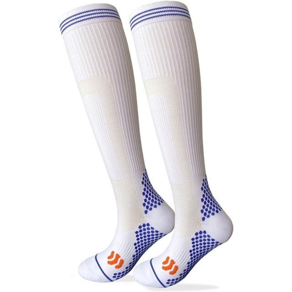 Speum Women's US 7-9 White Compression Knee High Socks Support for Running